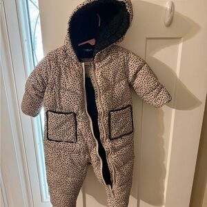 Jessica Simpson Black and Cream Polka Dot Snowsuit